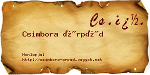 Csimbora Árpád névjegykártya